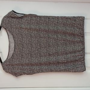 LOFT Blouse Black Polka Dot Knit  Medium Petite